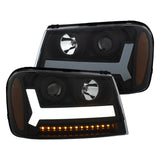 ANZO 111390 FITS: 2006-2009 Chevrolet Trailblazer Projector Headlights w/ Plank Style Design Black w/ Amber