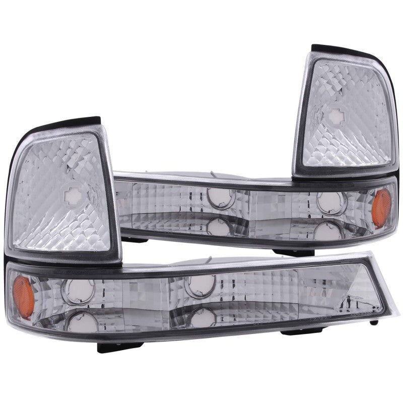 ANZO - [product_sku] - ANZO 1998-2000 Ford Ranger Euro Parking Lights Chrome w/ Amber Reflector - Fastmodz