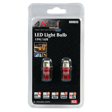 Load image into Gallery viewer, ANZO 809033 - LED Bulbs Universal 194/168 Red4 LEDs