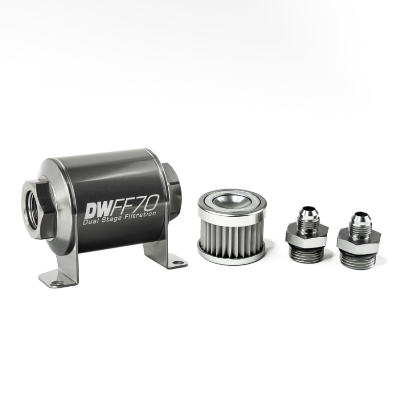 DeatschWerks 8-03-070-005K-6 FITS 8-03-070-005K-6 - Stainless Steel 6AN 5 Micron Universal Inline Fuel Filter Housing Kit (70mm)