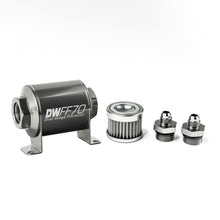 Load image into Gallery viewer, DeatschWerks 8-03-070-005K-6 FITS 8-03-070-005K-6 - Stainless Steel 6AN 5 Micron Universal Inline Fuel Filter Housing Kit (70mm)