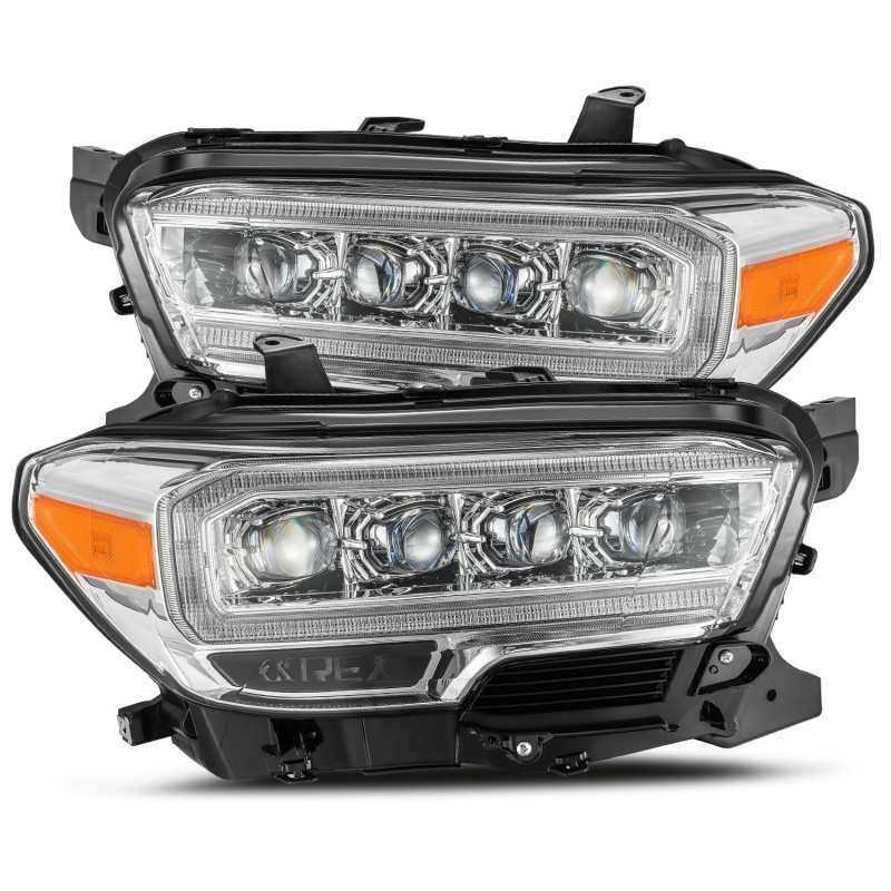 AlphaRex 880706 FITS 16-20 Toyota Tacoma NOVA LED Projector Headlights Plank Style Chrome w/Activation Light