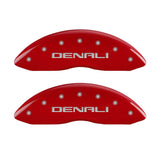 MGP 34009SDNLRD - 4 Caliper Covers Engraved Front & Rear Denali Red finish silver ch