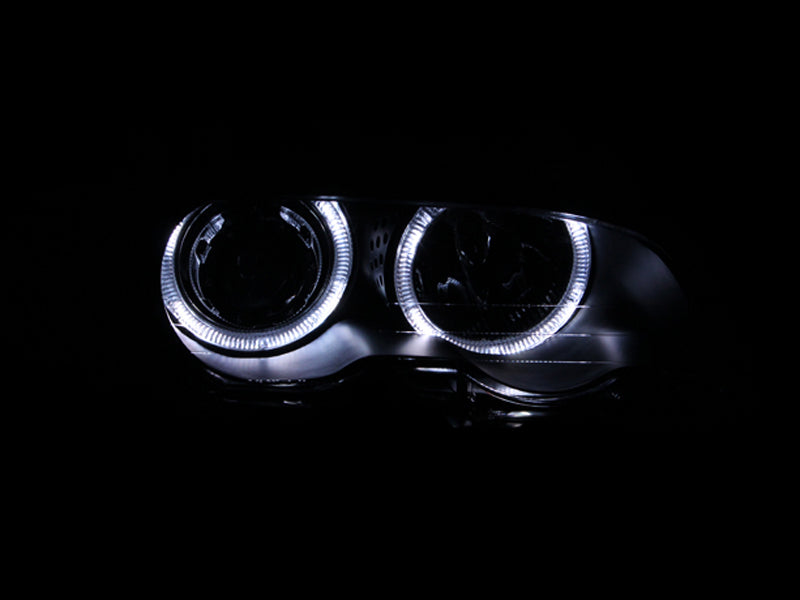 ANZO - [product_sku] - ANZO 2000-2003 BMW 3 Series E46 Projector Headlights w/ Halo Black - Fastmodz