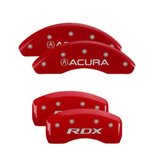 Load image into Gallery viewer, MGP 39024SRDXRD - 4 Caliper Covers Front Acura Rear RDX Red Finish Silver Characters (Req 18in+ Wheel)