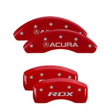 MGP 39024SRDXRD - 4 Caliper Covers Front Acura Rear RDX Red Finish Silver Characters (Req 18in+ Wheel)