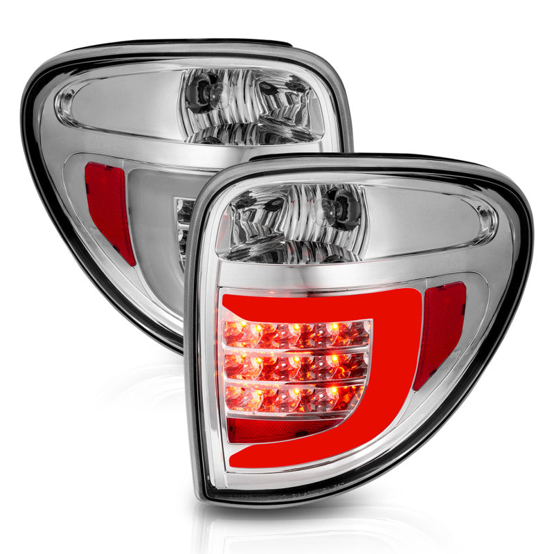 ANZO 311367 FITS 2004-2007 Dodge Grand Caravan LED Tail Lights w/ Light Bar Chrome Housing Clear Lens