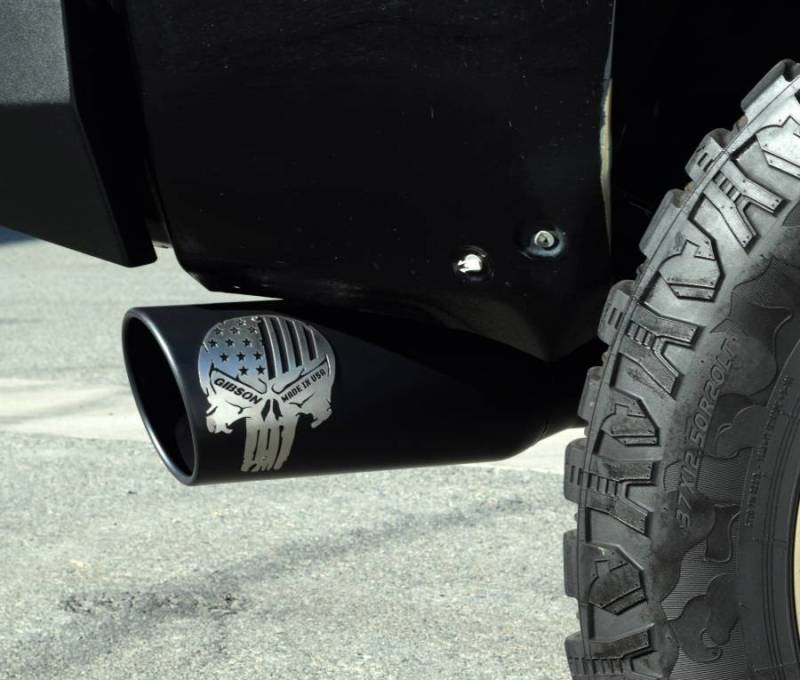 Gibson 07-19 Toyota Tundra SR5 5.7L 4in Patriot Skull Series Cat-Back Single Exhaust - Stainless - free shipping - Fastmodz