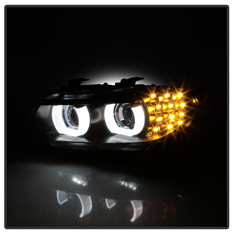 SPYDER 5086488 - Spyder 09-12 BMW E90 3-Series 4DR Projector Headlights HalogenLEDBlackPRO-YD-BMWE9009-BK