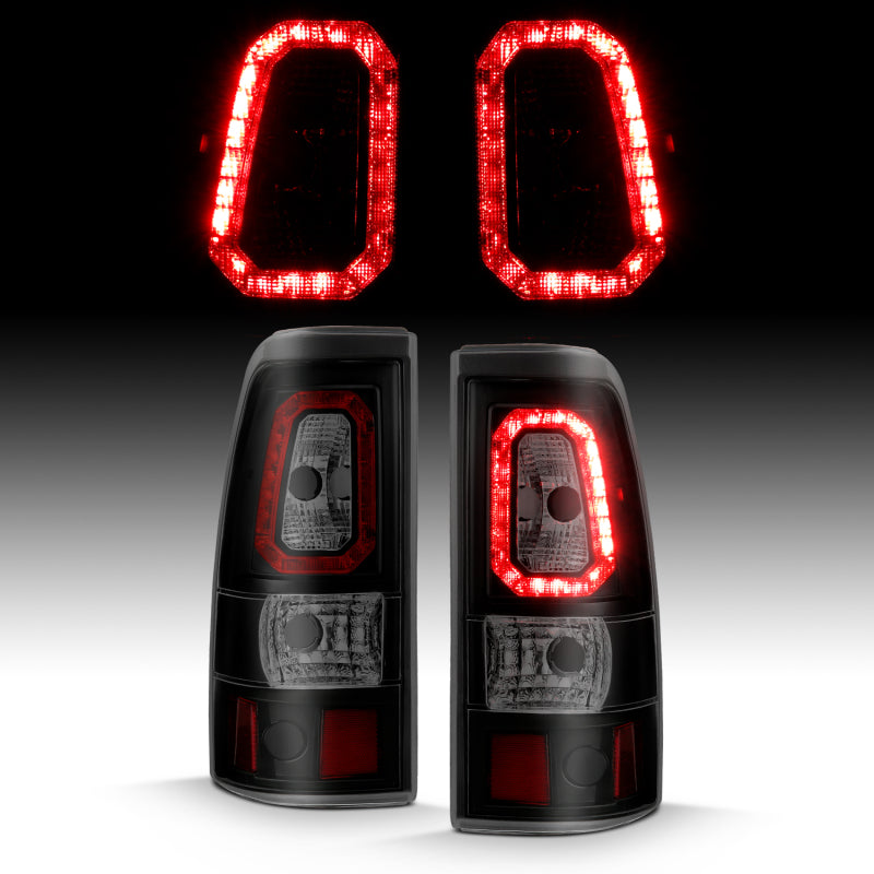 ANZO 311325 FITS 1999-2002 Chevy Silverado 1500 LED Taillights Plank Style Black w/Smoke Lens