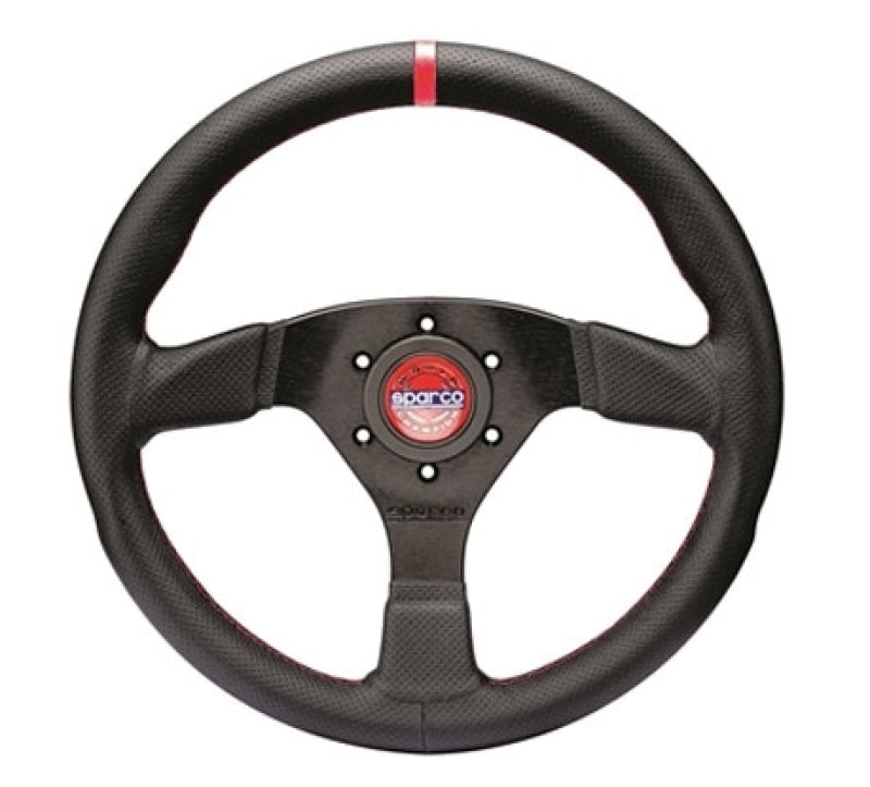 SPARCO 015R383PLUNRS -  -Sparco Steering Wheel R383 Champion Black Leather / Red Stiching