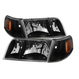 SPYDER 9031021 FITS 9031021 - Xtune Crown Victoria 98-11 Crystal Headlights w/ Corner Lights Set Black HD-JH-CRVI98-SET-BK