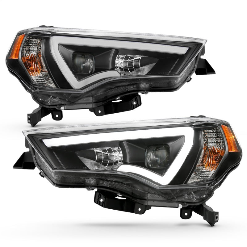 ANZO FITS: 14-18 Toyota 4 Runner Plank Style Projector Headlights Black w/ Amber
