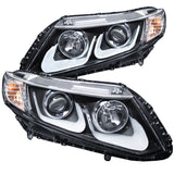 ANZO 121479 FITS: 2012-2015 Honda Civic Projector Headlights w/ U-Bar Black