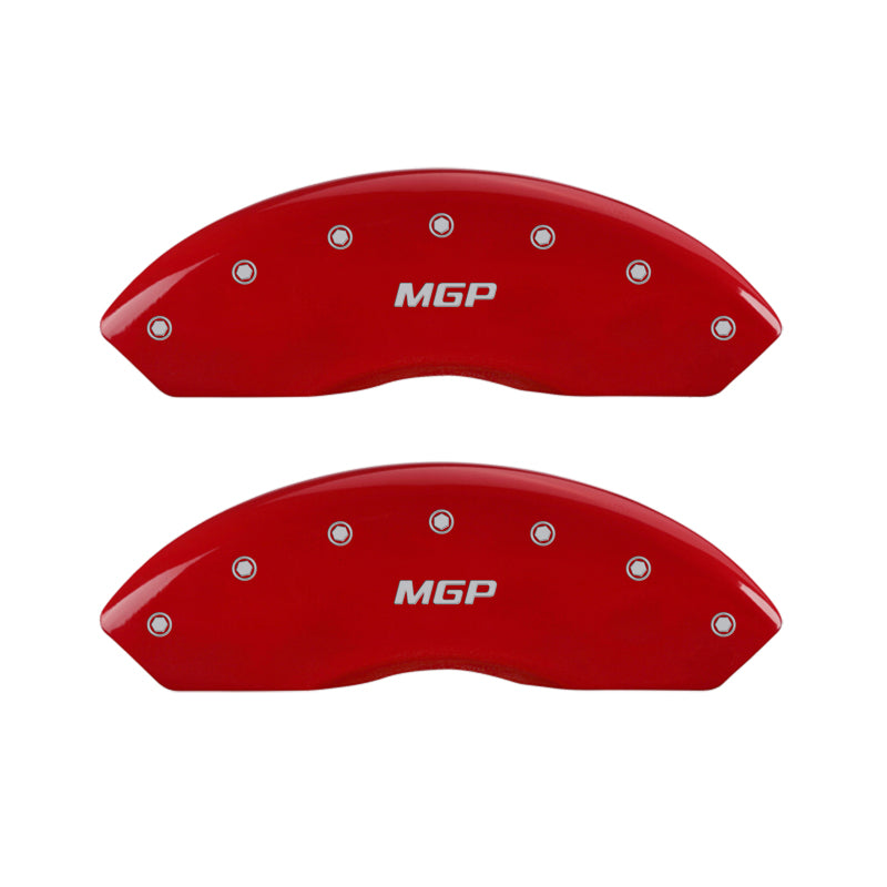 MGP 55002SRMHRD - 4 Caliper Covers Engraved Front RAM Engraved Rear RAMHEAD Red finish silver ch