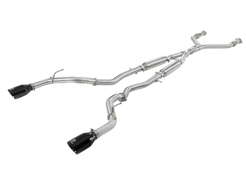 aFe POWER Takeda 2.5in 304 SS CB Exhaust w/ Black Tips 17-19 Infiniti Q60 V6-3.0L (tt)