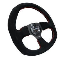 Load image into Gallery viewer, NRG RST-009S-RS - Reinforced Steering Wheel (320mm Horizontal / 330mm Vertical) Suede w/Red Stitch