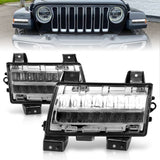 ANZO 511086 -  FITS: 2018-2021 Jeep Wrangler LED Side Markers Chrome Housing Clear Lens w/ Sequential Signal