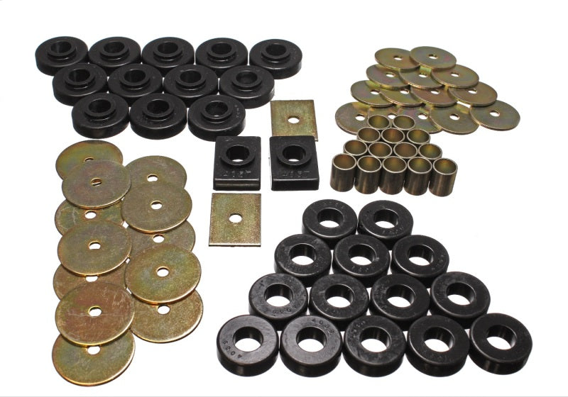 Energy Suspension 3.4106G FITS 55-57 Chevy Full Size (Belair/Caprice/Impala) Black Body Mount Set