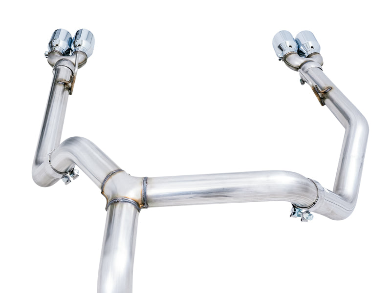 AWE Tuning 3015-42201 FITS 4th Gen GM 1500 5.3L 0FG Catback Split Rear Exit (w/ Bumper Cutouts) - Quad Chrome Tips