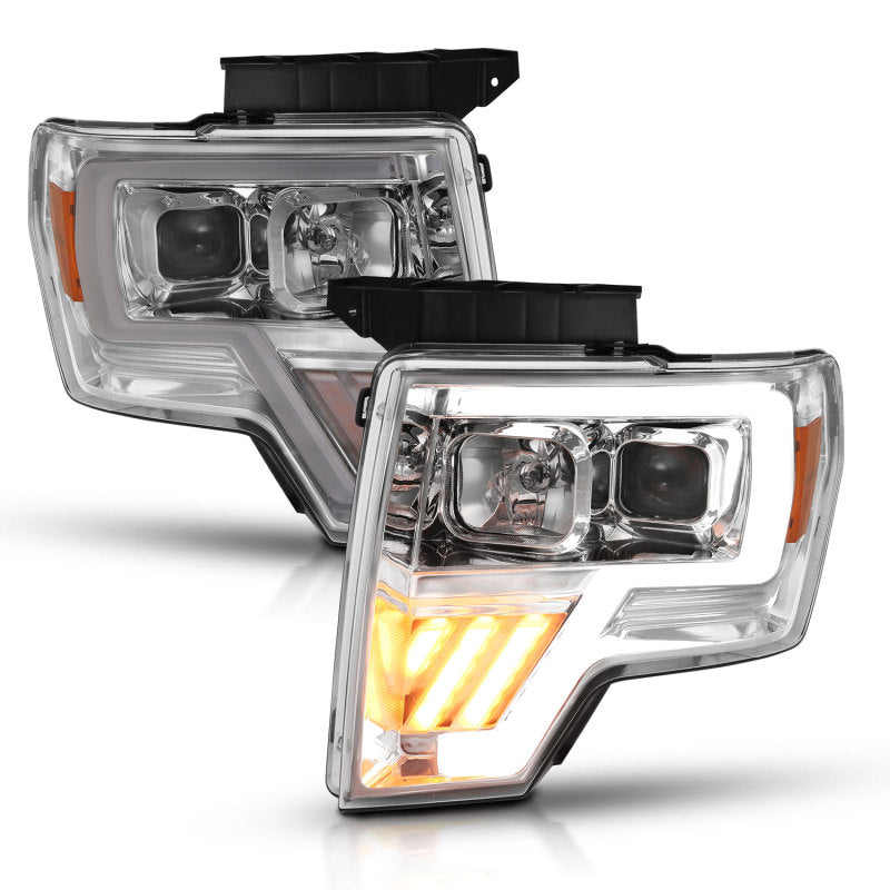 ANZO 111446 -  FITS: 2009-2014 Ford F-150 Projector Headlight Chrome Amber