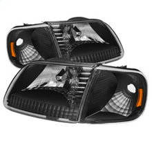 Load image into Gallery viewer, SPYDER 5070319 - Xtune Ford F150 97-03 / Expedition 97-02 Crystal Headlights w/Corner Black HD-JH-FF15097-SET-AM-BK