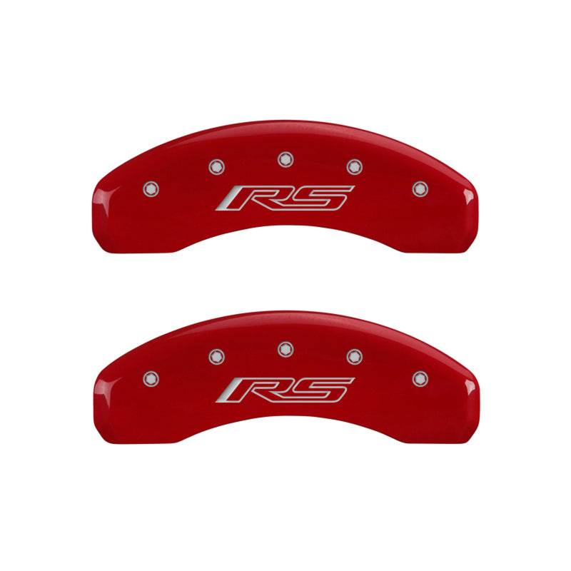 MGP 14033SRS5RD FITS 4 Caliper Covers Engraved Front & Rear Gen 5/RS Red finish silver ch