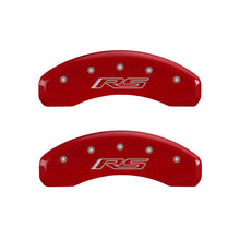 Load image into Gallery viewer, MGP 14033SRS5RD FITS 4 Caliper Covers Engraved Front &amp; Rear Gen 5/RS Red finish silver ch