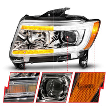 Load image into Gallery viewer, ANZO 111569 - FITS: 11-13 Jeep Grand Cherokee (Factory Halogen Only) Projector Headlights w/Light Bar Swchbk Chrome