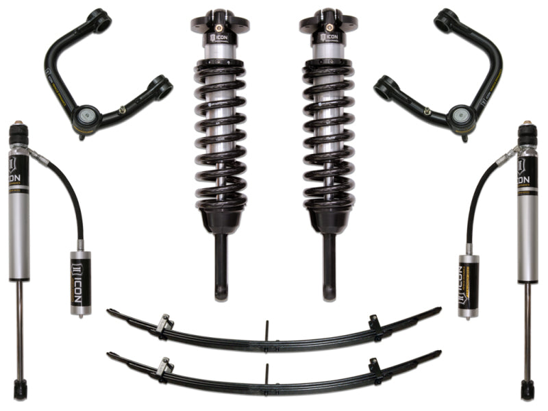 ICON K53003T - 05-15 Toyota Tacoma 0-3.5in/2016+ Toyota Tacoma 0-2.75in Stg 3 Suspension System w/Tubular Uca