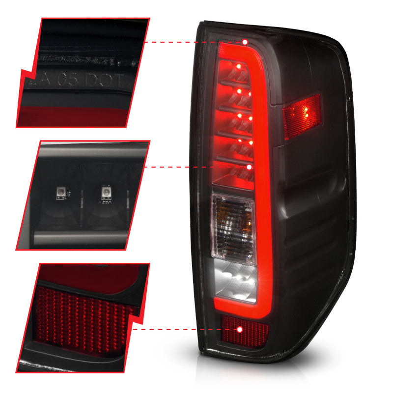 ANZO 311444 FITS 311444 FITS 2005-2021 Nissan Frontier LED Taillights Black Housing/Smoke Lens