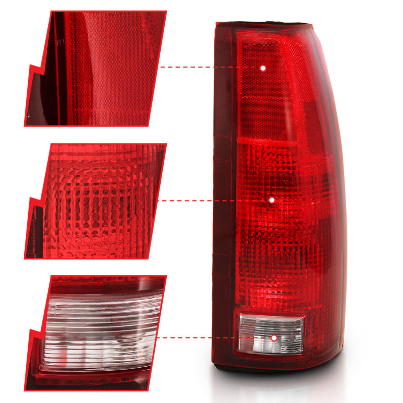 ANZO 311300 -  FITS: 1988-1999 Chevy C1500 Taillight Red/Clear Lens w/ Circuit Board(OE Replacement)