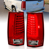 ANZO 311323 FITS 2007-2014 Chevy Tahoe LED Taillight Plank Style Chrome With Red/Clear Lens