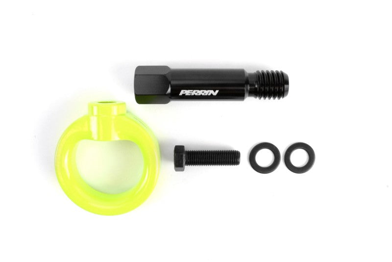 Perrin Performance PTP-BDY-230NY - Perrin 2020 Toyota Supra Tow Hook Kit (Front) Neon Yellow