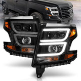 ANZO 111492 -  FITS: 2015-2020 Chevy Tahoe Projector Headlights Plank Style Black w/DRL
