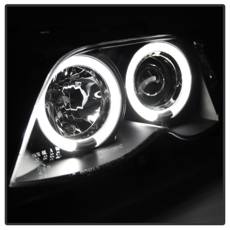 SPYDER 5042415 - Spyder BMW E46 3-Series 02-05 4DR Projector Headlights 1PC LED Halo Blk PRO-YD-BMWE4602-4D-AM-BK