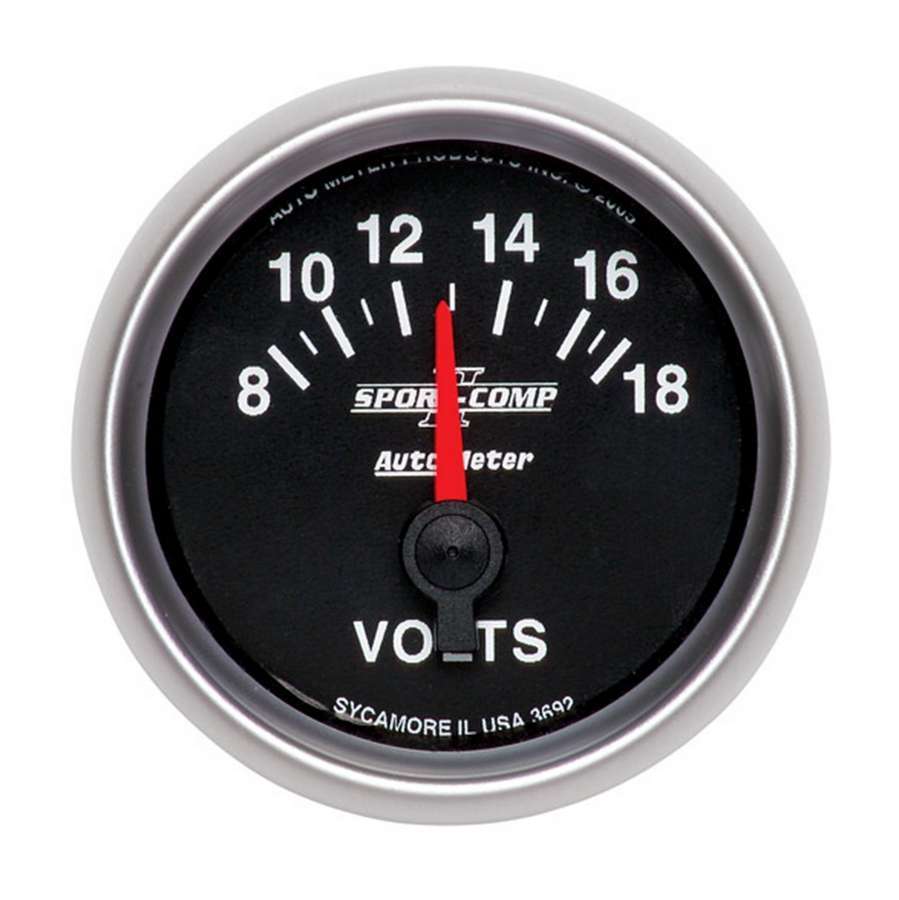 AutoMeter 3692  -  2-1/16in S/C II Voltmeter 8-18