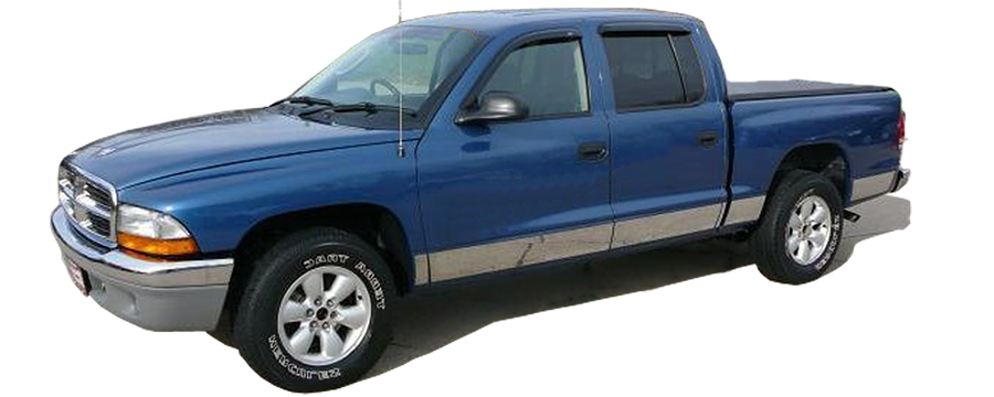 QAA Chrome Rocker Panels For 1997-2004 Dodge Dakota - 2-door Pickup Truck Extra Cab Short Bed