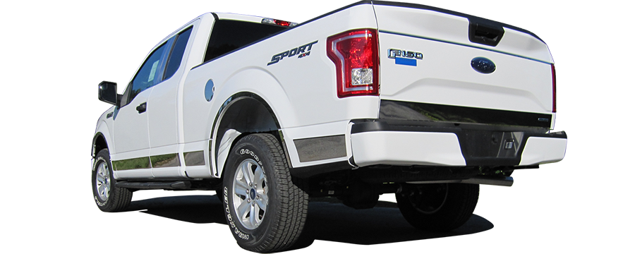QAA Chrome Molding Inserts For 2015-2020 Ford F-150 - 4-door Pickup Truck Super Cab 6.5' bed