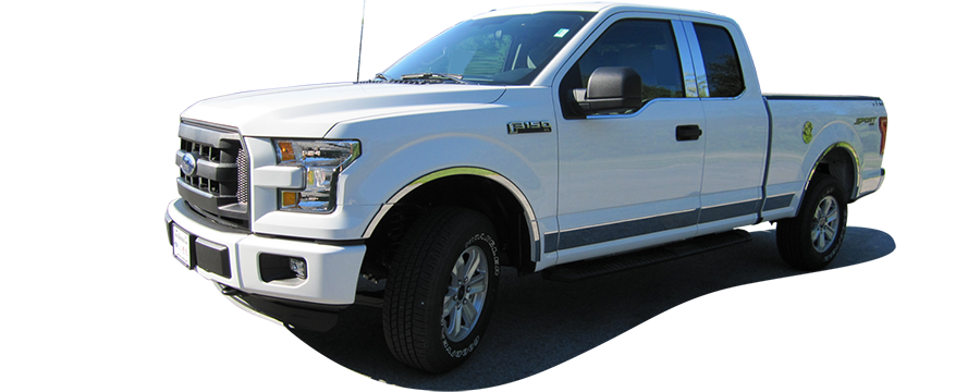 QAA Chrome Molding Inserts For 2015-2020 Ford F-150 - 4-door Pickup Truck Super Cab 6.5' bed