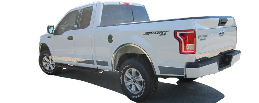 QAA Chrome Molding Inserts For 2015-2020 Ford F-150 - 4-door Pickup Truck Super Cab 6.5' bed