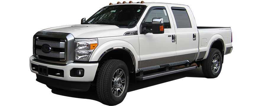 QAA Chrome Wheel Well Fender Trim For 2008-2010 Ford F-250 & F-350 Super Duty - 2-door 4-door Pickup Truck
