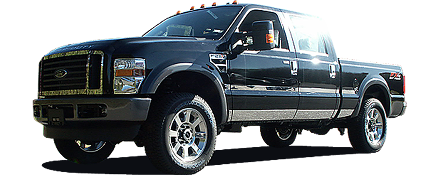 QAA Chrome Wheel Well Fender Trim For 2008-2010 Ford F-250 & F-350 Super Duty - 2-door 4-door Pickup Truck