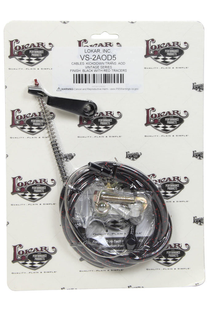 Lokar VS-2AOD5  -  Vintage Series Ford Aod Kickdown Cable Black