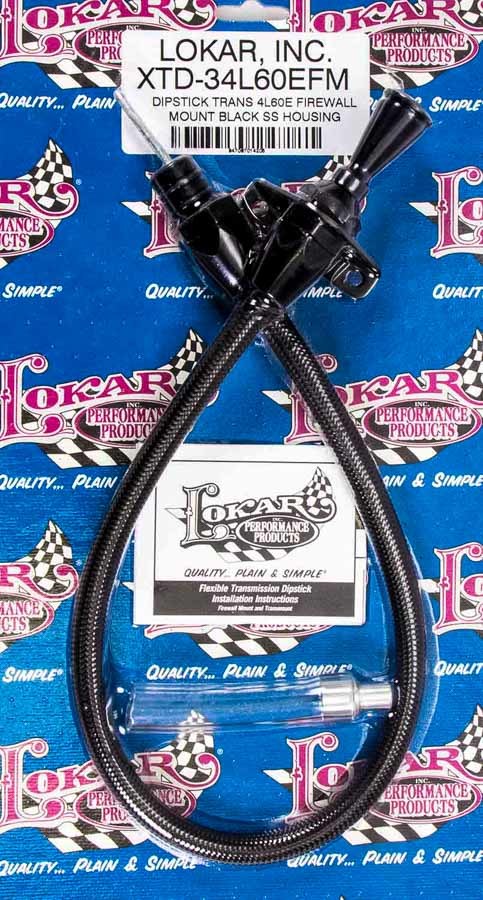 Lokar XTD-34L60EFM  -  Black Trans Dipstick GM 4L60E Firewall Mount