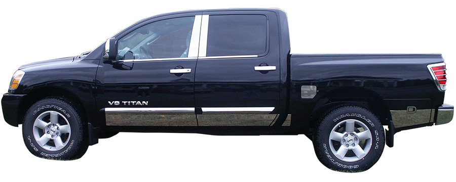 QAA Chrome Window Trim For 2004-2015 Nissan Titan - 4-door Pickup Truck Crew Cab