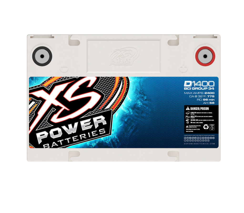 XS Power Batteries 14V AGM Batteries - Automotive Terminals Included 2400 Max Amps