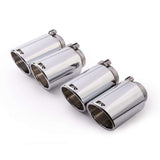 Remus 0046 70SR - Stainless Steel 102mm Angled Rolled Edge Chrome Tail Pipe Set (Quad Tips)
