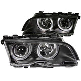 ANZO 121015 FITS: 1999-2001 BMW 3 Series E46 Projector Headlights w/ Halo Black