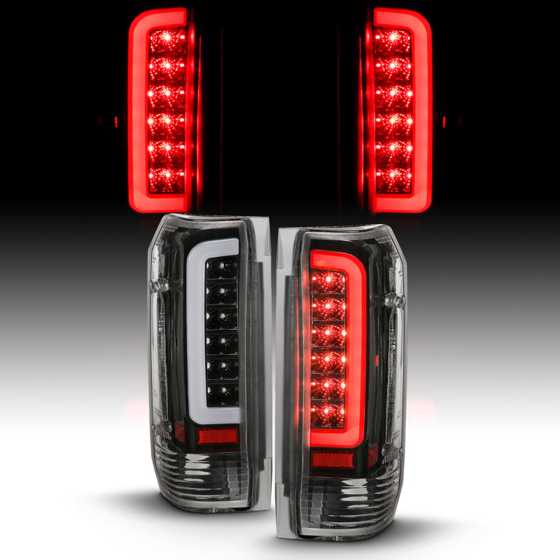 ANZO 311350 FITS: 1987-1996 Ford F-150 LED Taillights Black Housing Clear Lens (Pair)